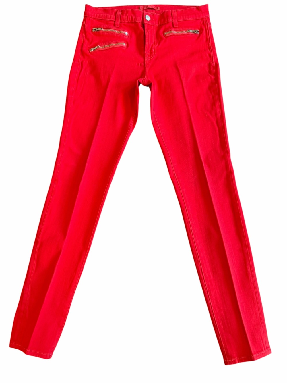 J Brand Zoey Lipstick Red Skinny Jeans Size 29 Zip Pocket Stretch Denim